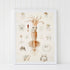 white frame squid wall art print